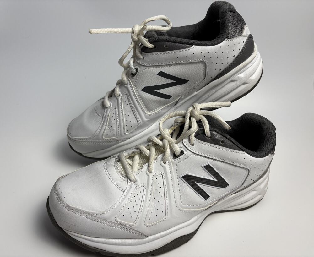 Men’s new balance 409White and Gray Leather Running Shoes size 7 made in USA